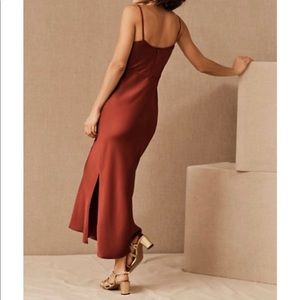 BHLDN- Cali Satin Charmeuse Midi Dress